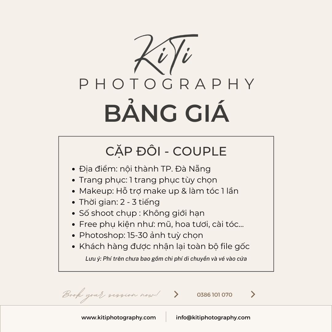 bảng giá chụp cặp đôi đà nẵng